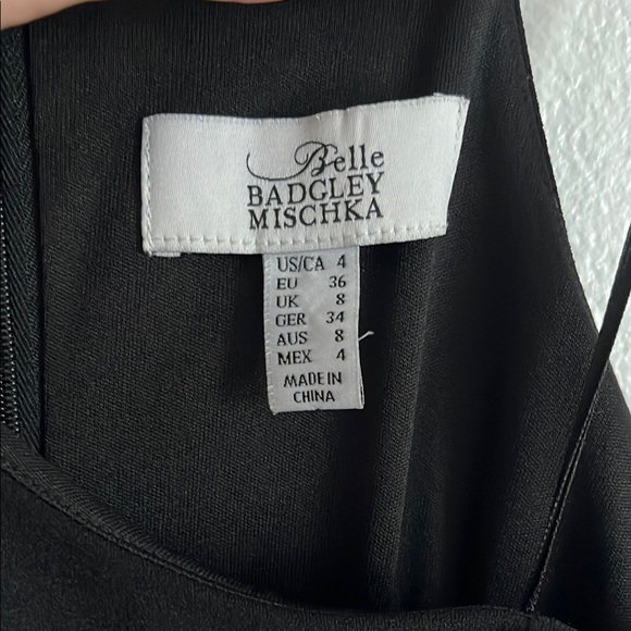 Badgley Mishka Black Halter, Ruched Side Slit Evening Gown - Picture 7 of 13